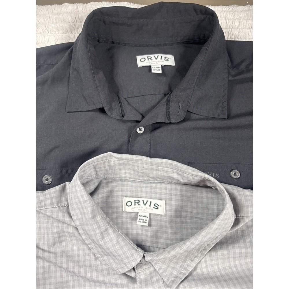 Orvis Men 2XL Lot Of 4 Short Sleeve Button Up Outdoor Camp Fishing Hike Classic - Picture 2 of 16